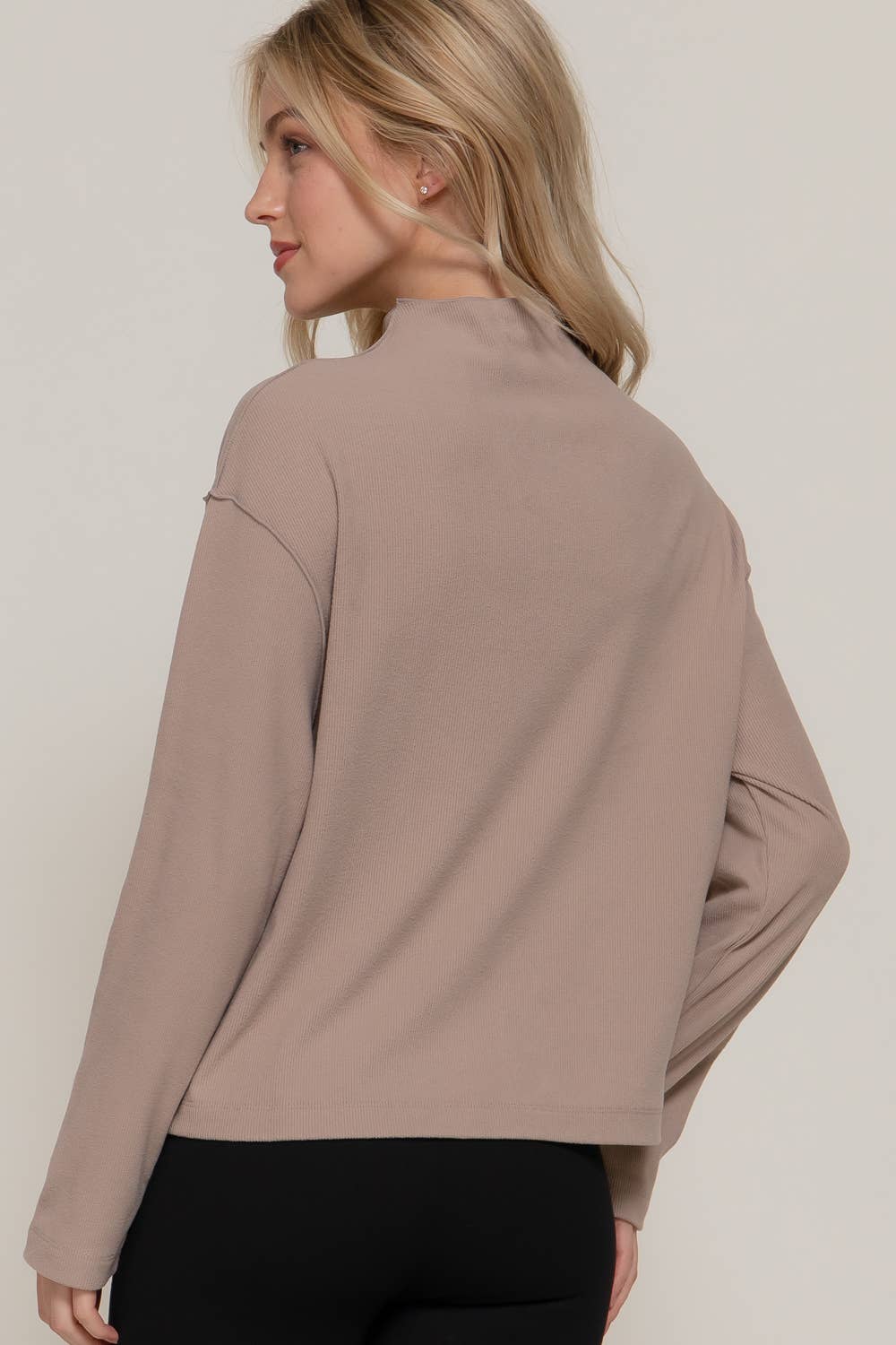 Frontier Brushed Rib Top - Mushroom or White
