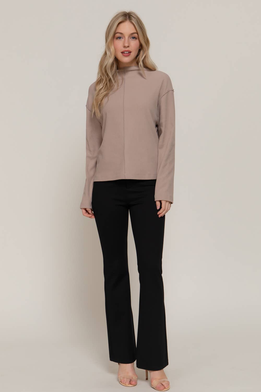 Frontier Brushed Rib Top - Mushroom or White