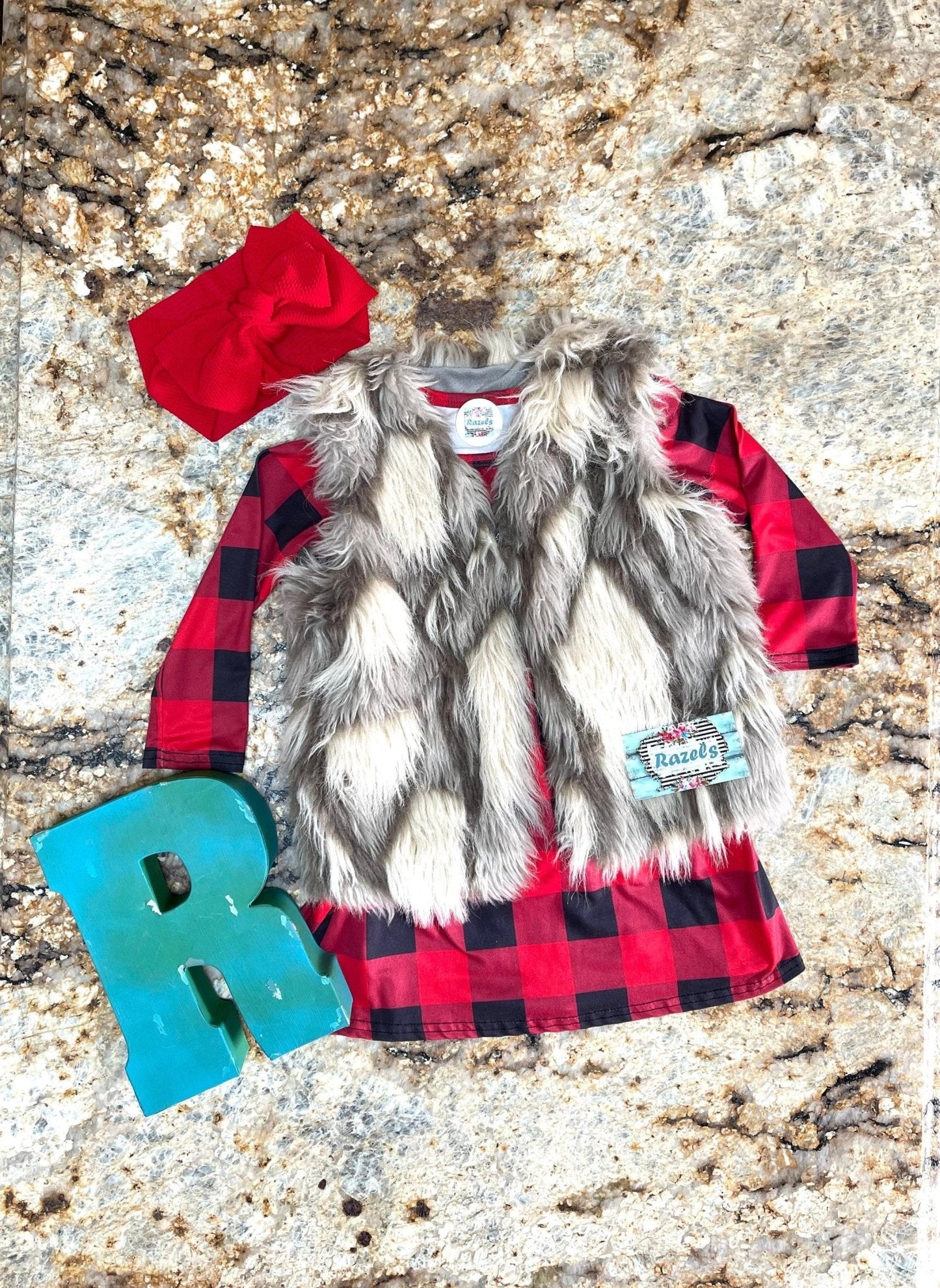 Girls' Red and Black Buffalo Plaid Dress – Holiday Staple | Versatile Western Style Dress