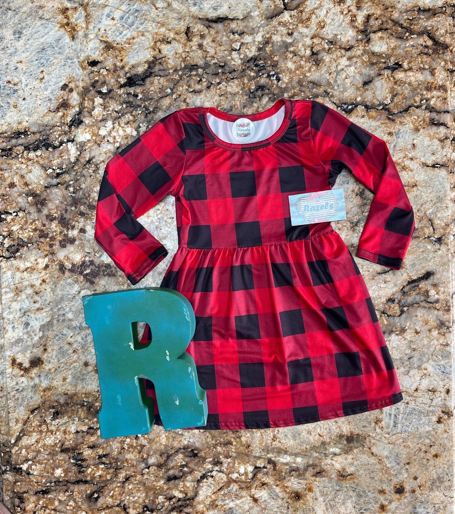 Girls' Red and Black Buffalo Plaid Dress – Holiday Staple | Versatile Western Style Dress