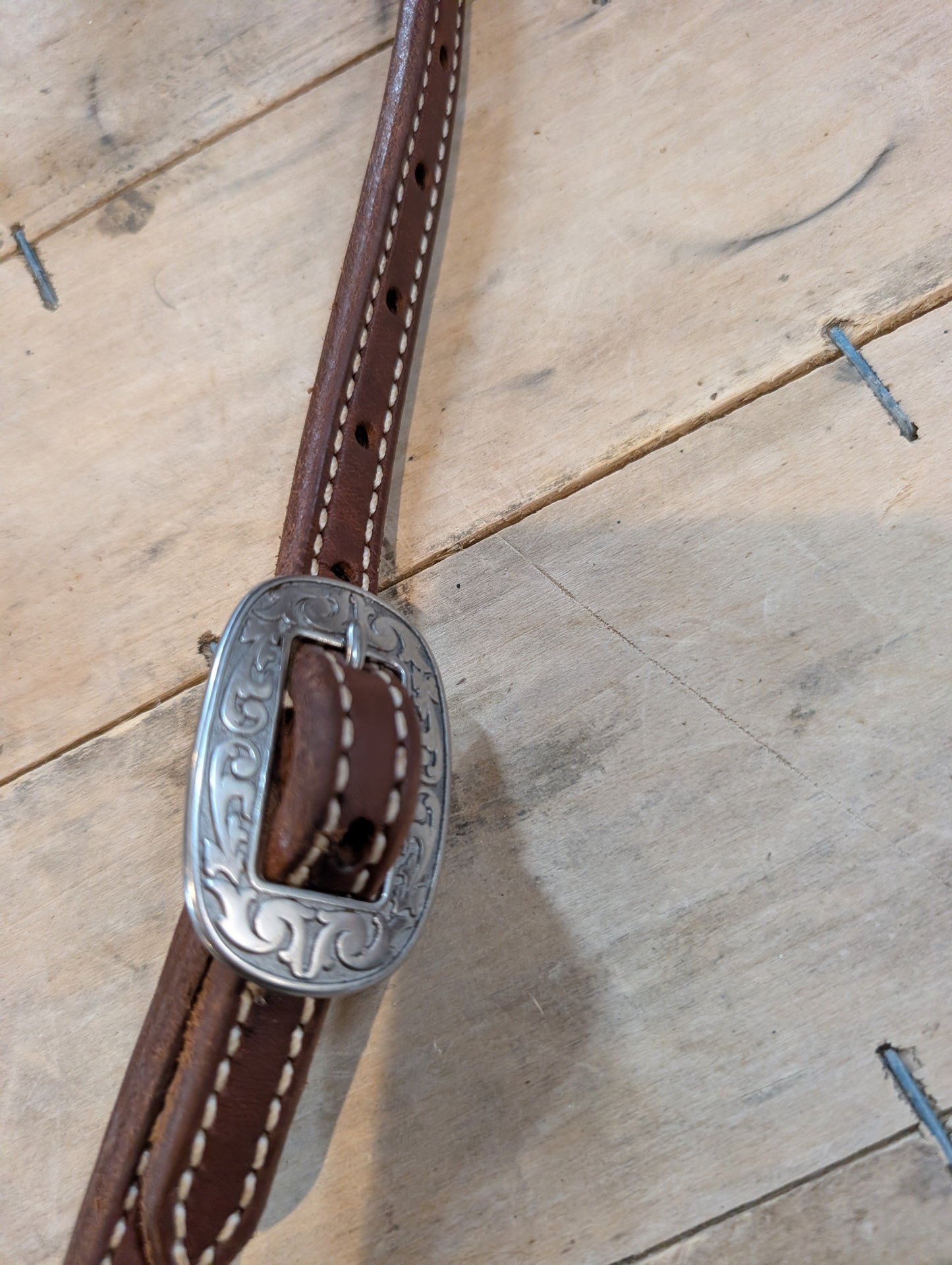 Sliding One Ear Oiled Leather Headstall