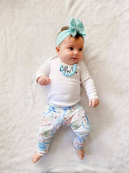 Watercolor Dinosaur Baby Leggings