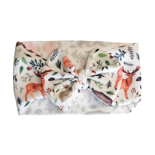 Woodland Creatures Baby Headwrap Bow