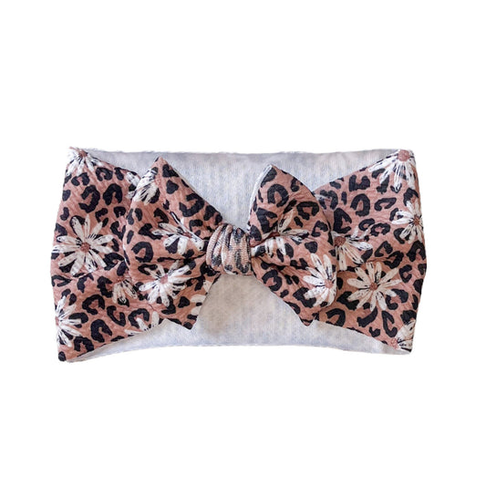 Daisy Cheetah Headwrap Bow