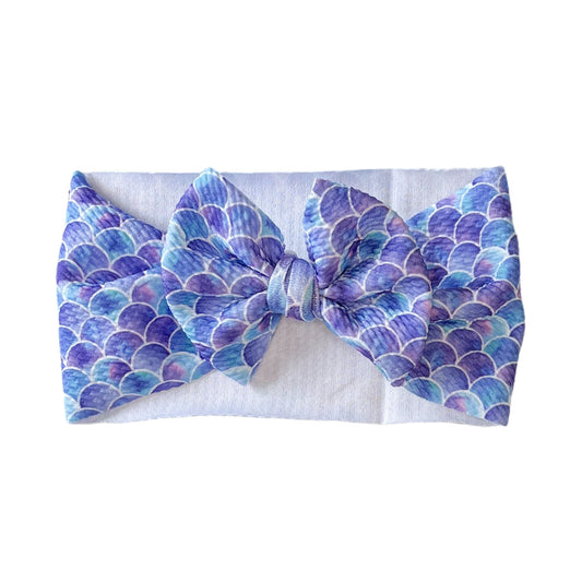 Purple Mermaid Headwrap Bow
