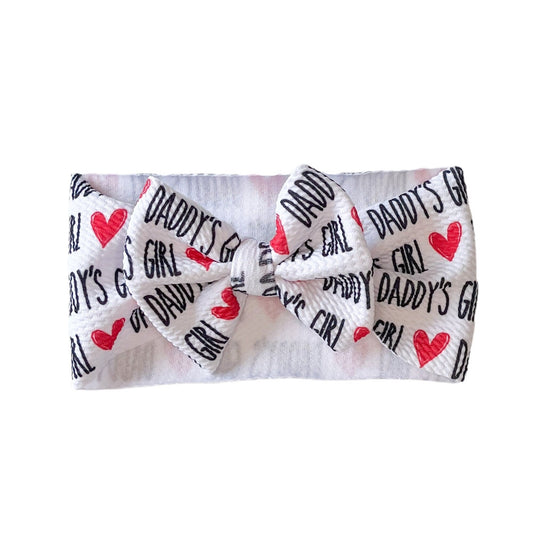 Daddy's Girl with Heart Headwrap Bow