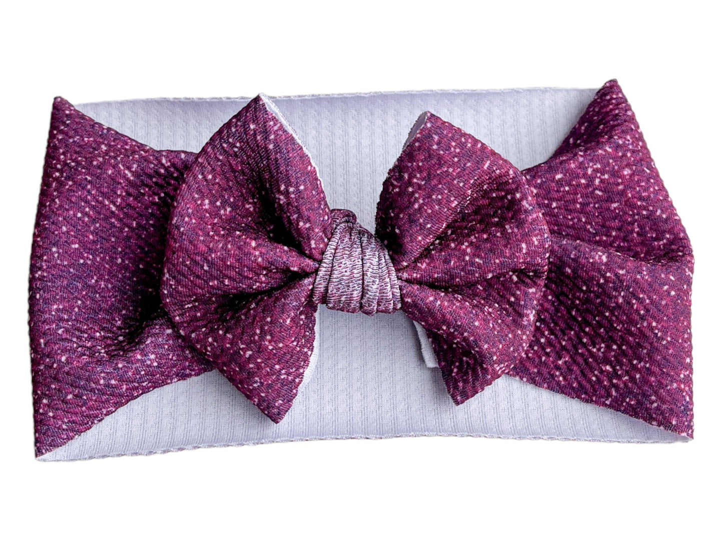 Faux Purple Glitter Headwrap Bow