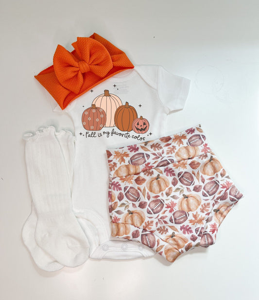Pumpkins and Footballs Bummies Set