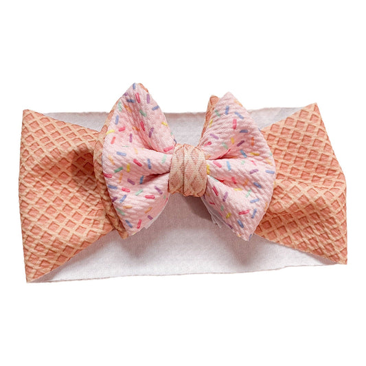 Ice Cream Stacked Headwrap Bow