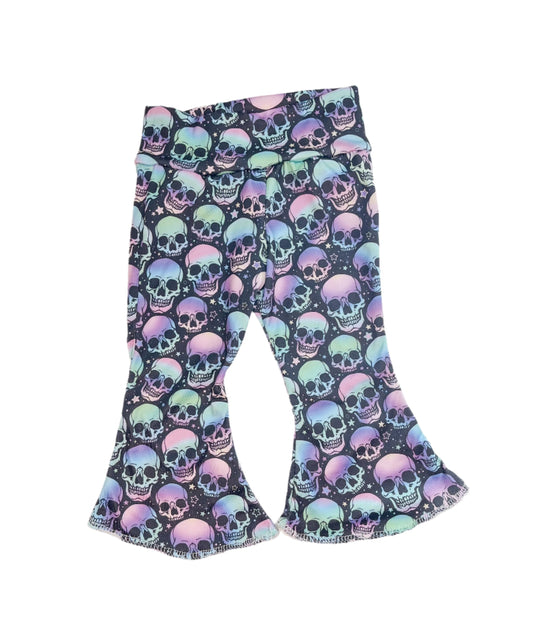 Neon Skulls Halloween Bell Bottoms Set
