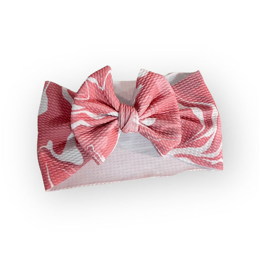Pink Swirls Headwrap Bow