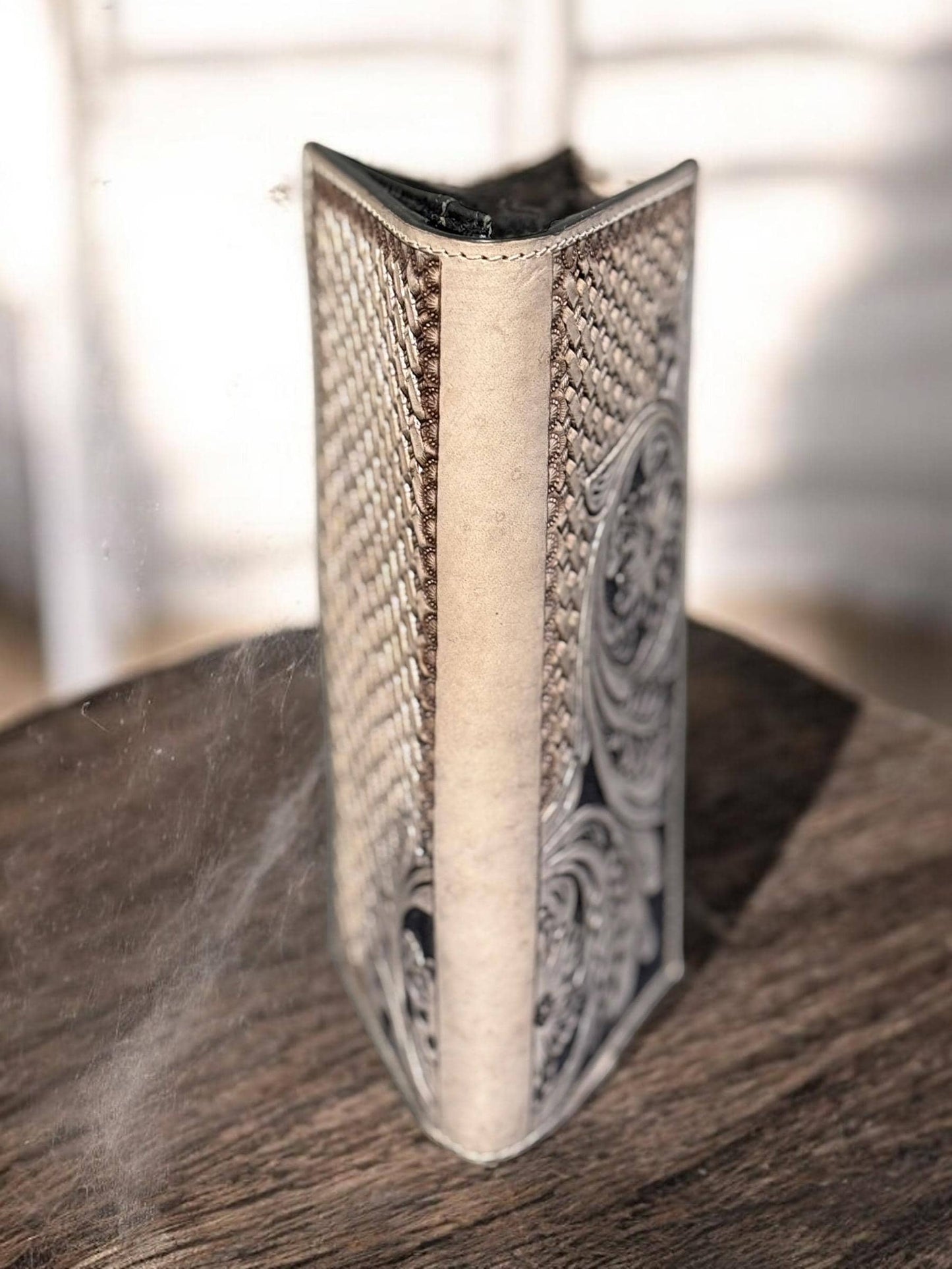 Western Cowboy Checkbook wallet tooled leather by Double B Wild Rags