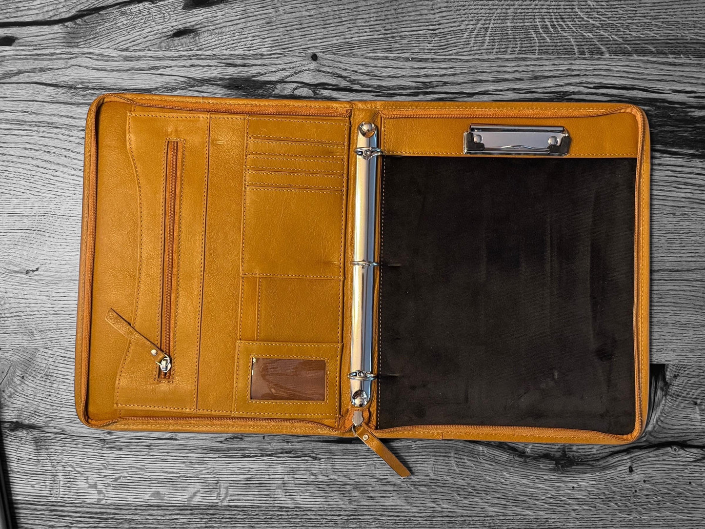 Business Autograph Headshot Folder Western Cowhide tooled leather by Double B Wild Rags