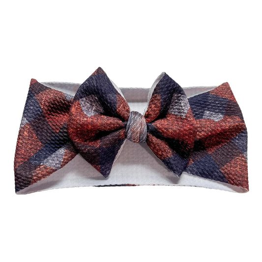 Fall plaid Headwrap Bow
