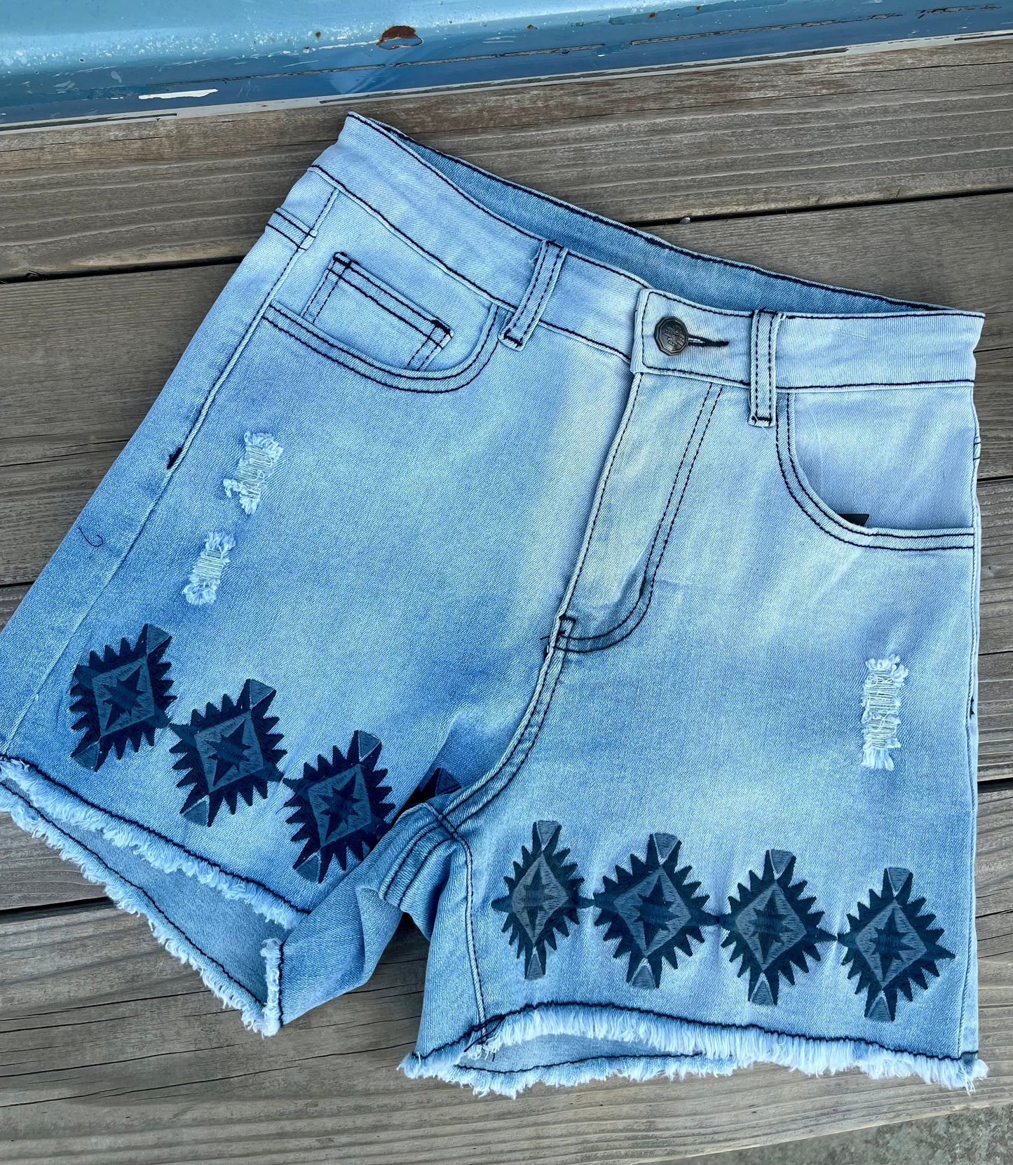Aztec Denim Shorts