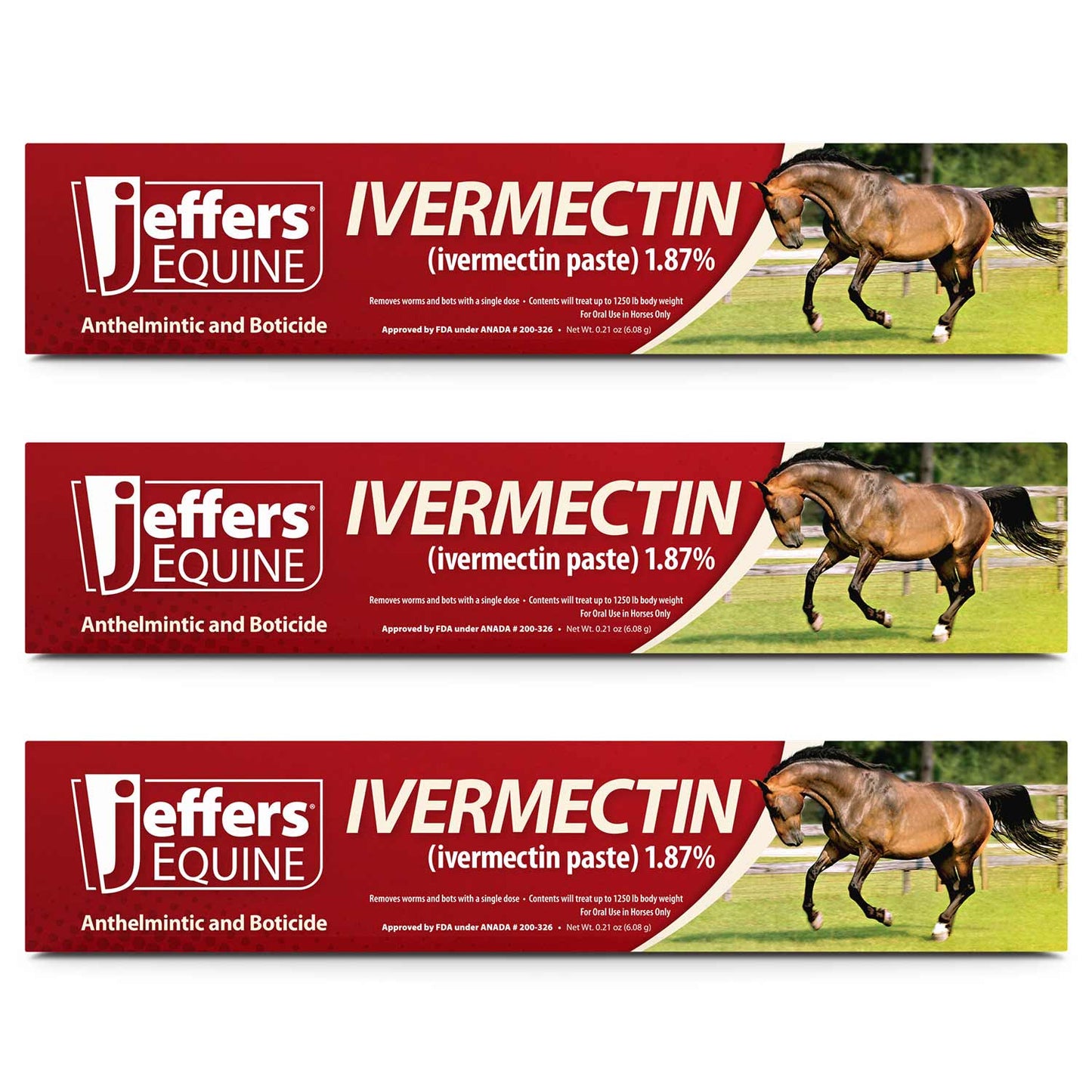 Jeffers Ivermectin Horse Dewormer Gel, Apple Flavored