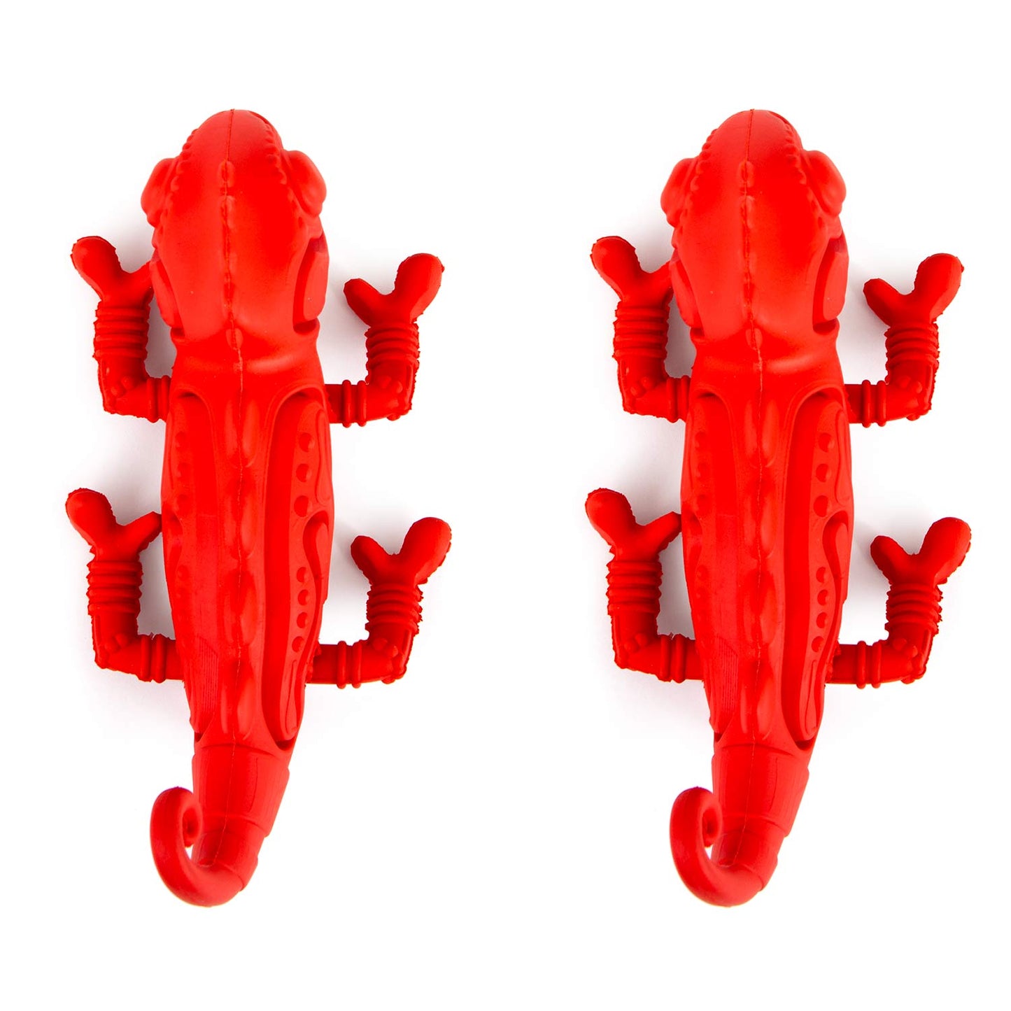 Jeffers Red Chameleon Natural Eco-Friendly Rubber Dental Dog Chew Toy for Medium Chewers