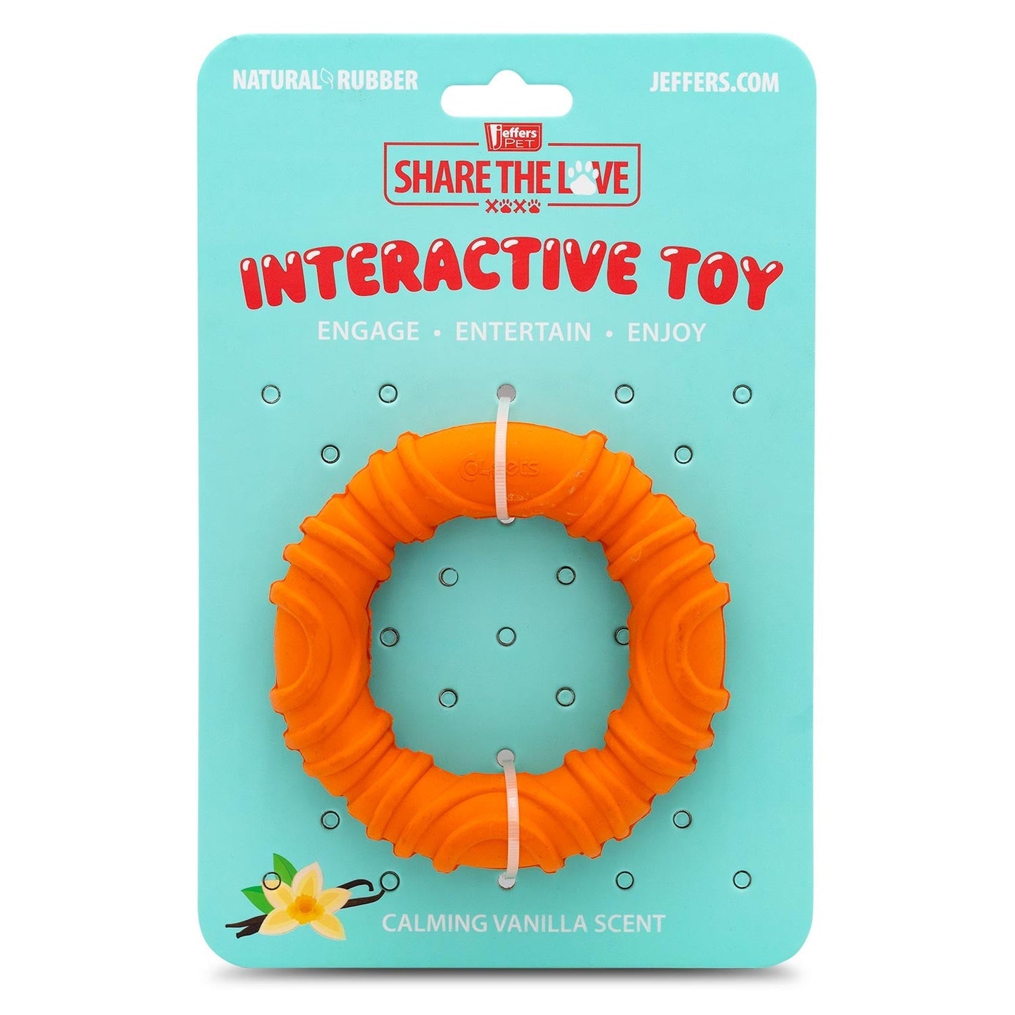 Jeffers Wavy Ring Tugger Natural Rubber Dog Chew Toy for Tug, Fetch & Dental Support