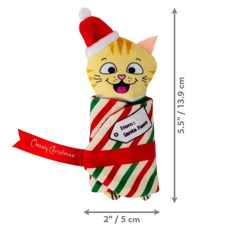 KONG Holiday Plush Pull-A-Partz™ Present Cat Toy, Assorted Colors