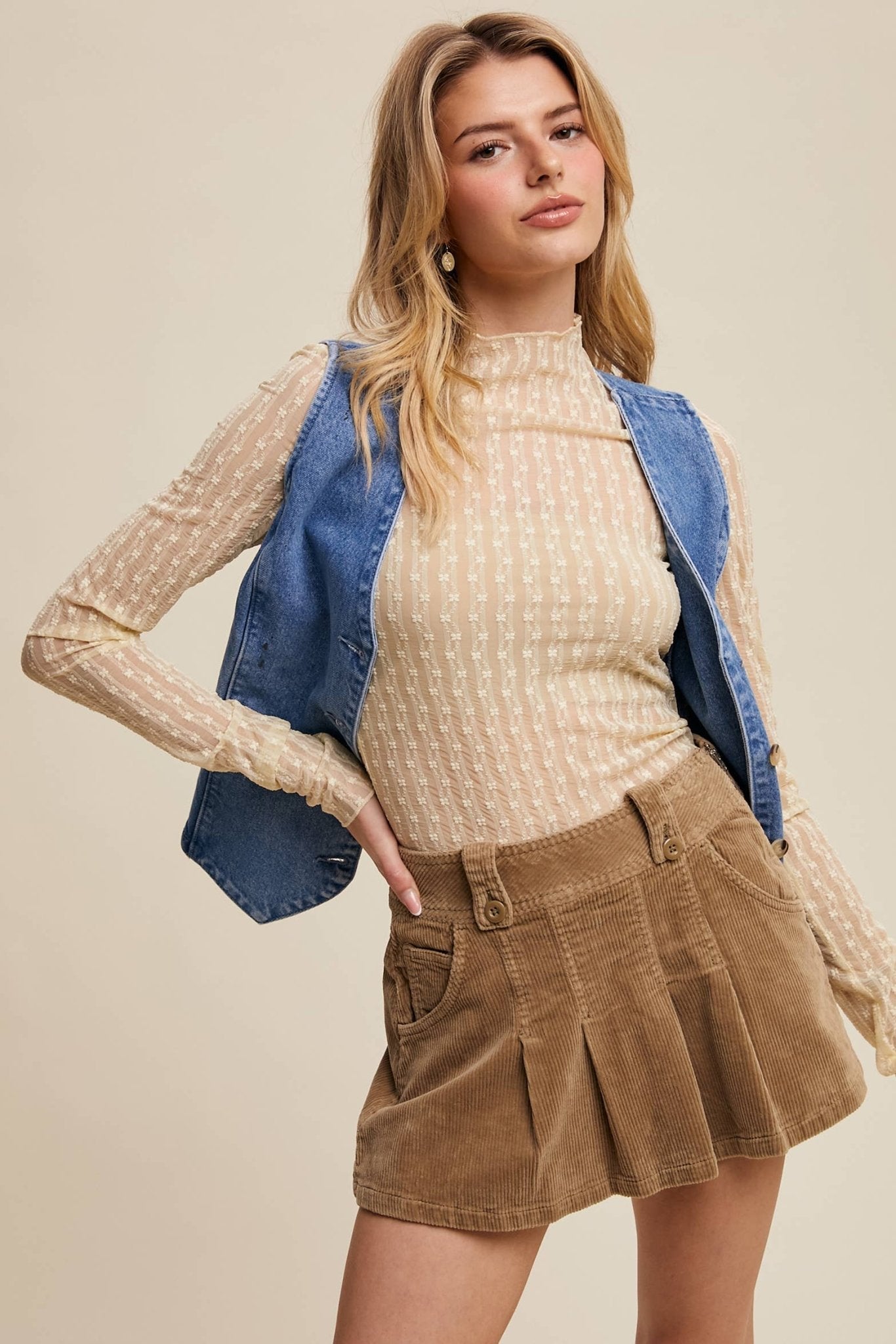 Lace Long-Sleeve Top
