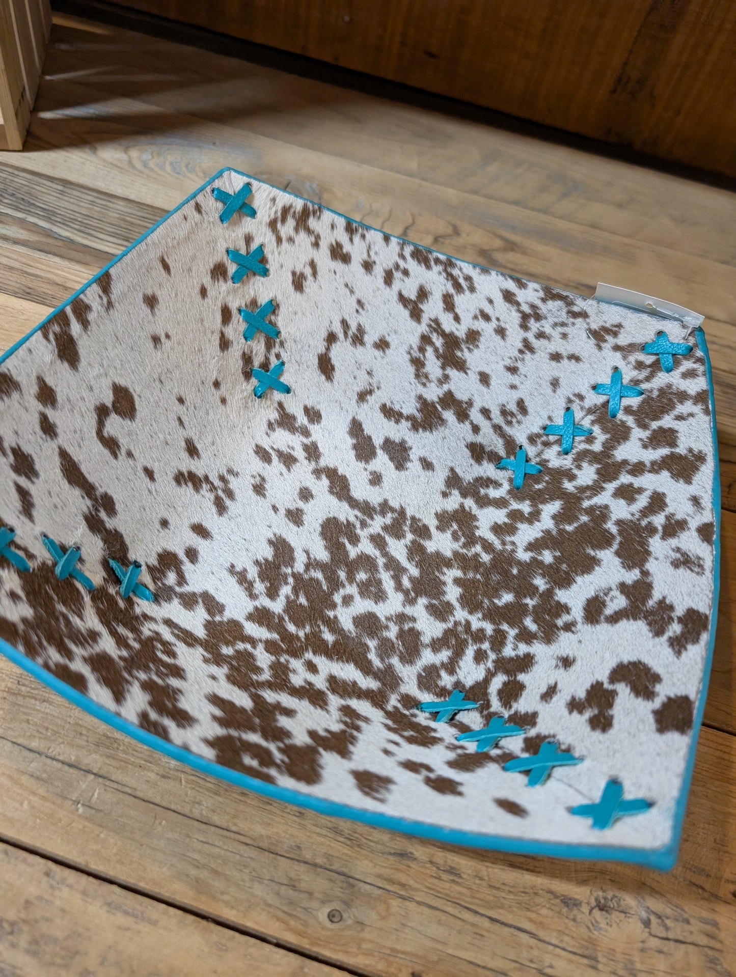 Cowhide Bowls with Leather