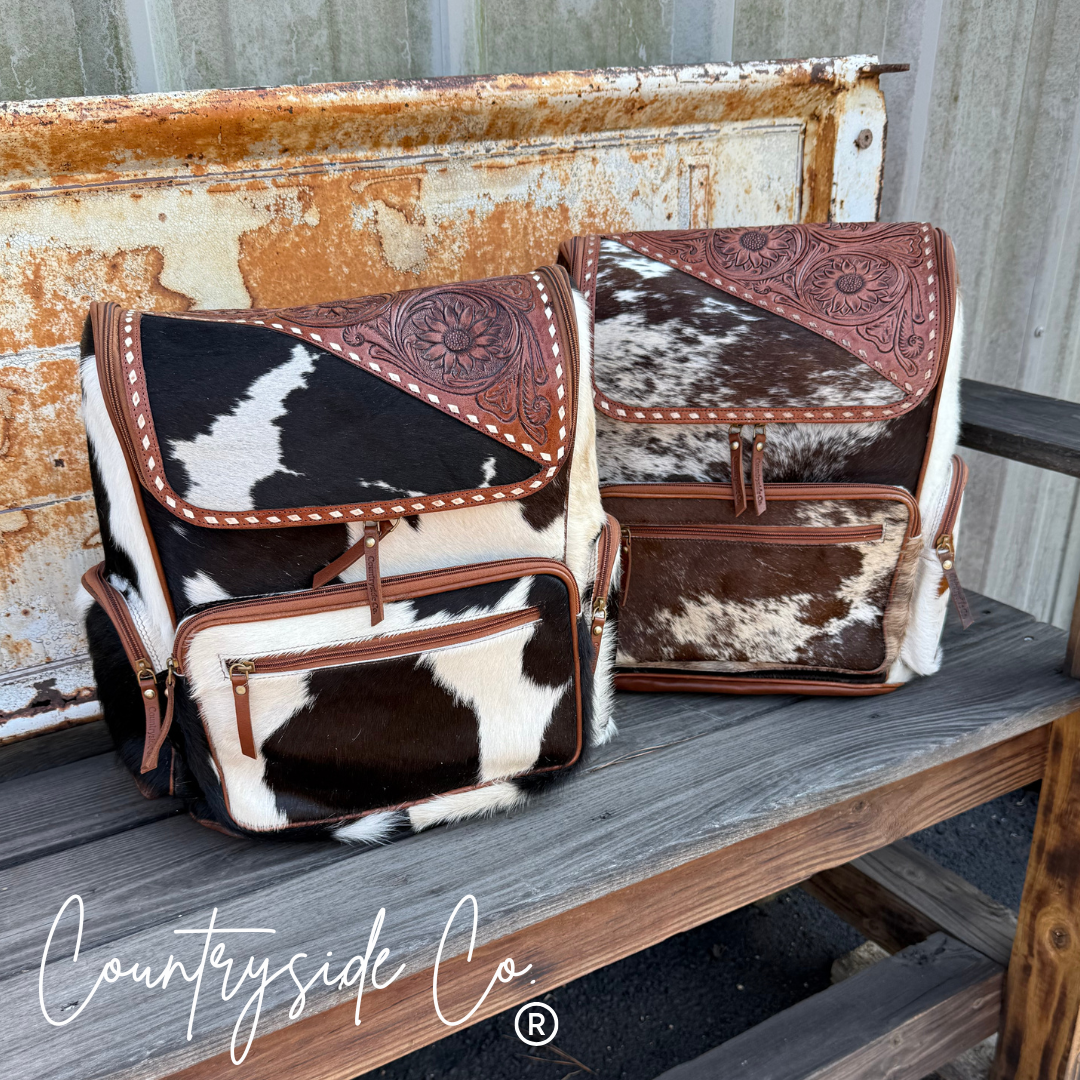 Mesa Cowhide Concealed Carry Backpack, Wristlet, Keychain BUNDLE