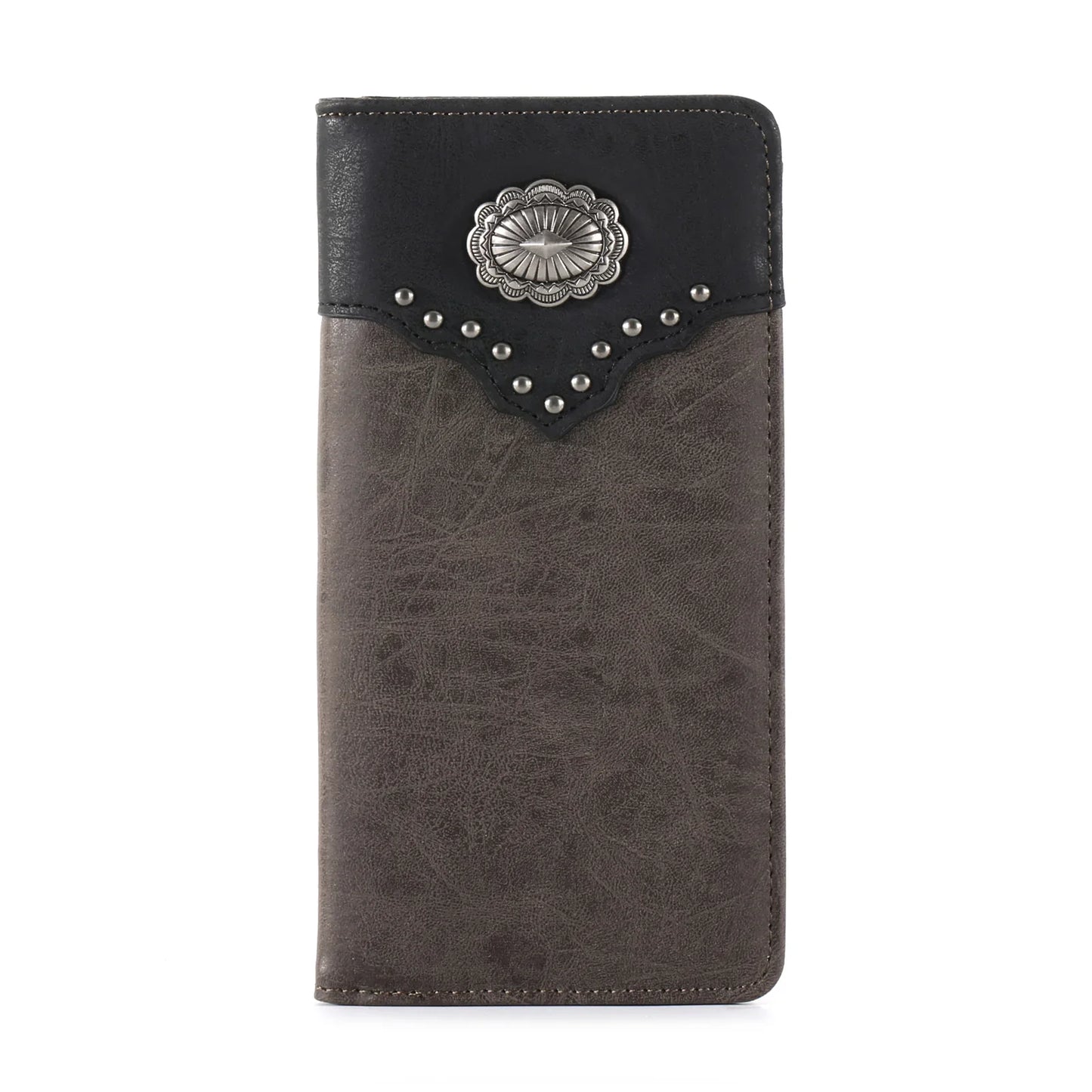 Navajo Concho Men’s Western Long Bifold Wallet – PU Leather