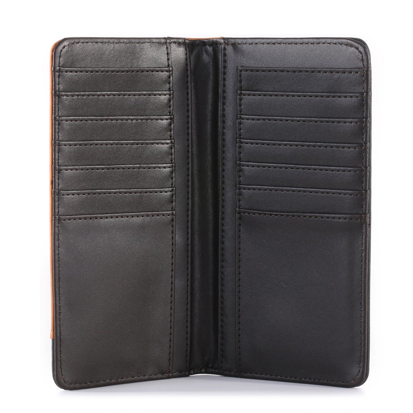 Men’s Long Embossed Floral PU Leather Bifold Wallet