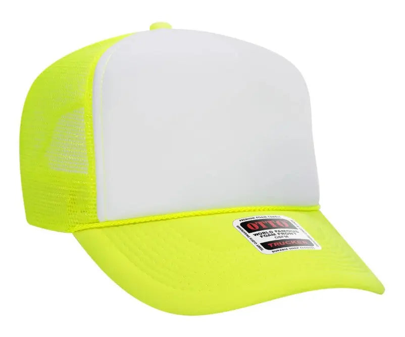 Neon Pink Good Vibes Only Adult Otto Foam Trucker Hat