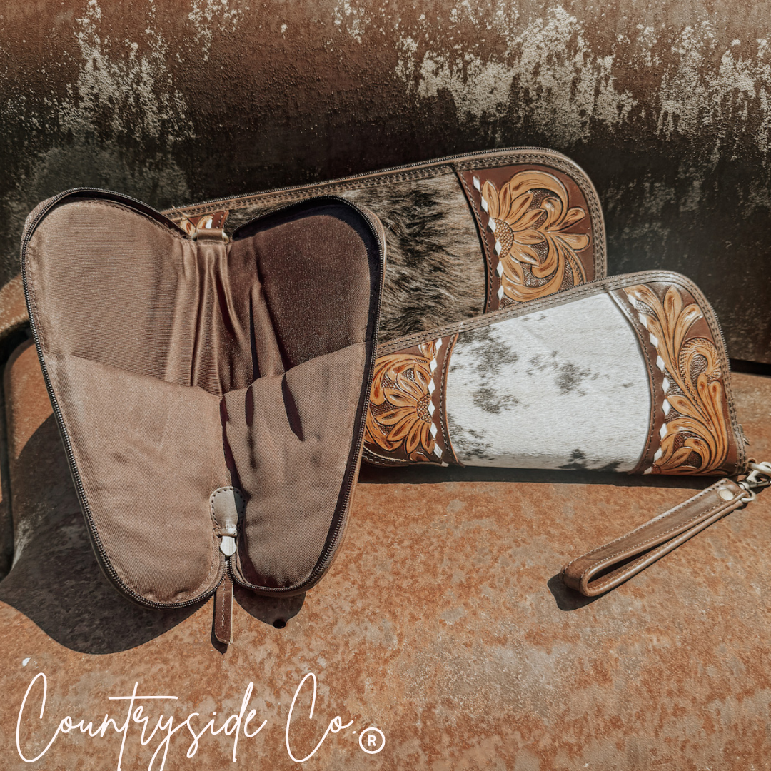 Carry Case, Flask and Cowhide Toiletry Bag BUNDLE