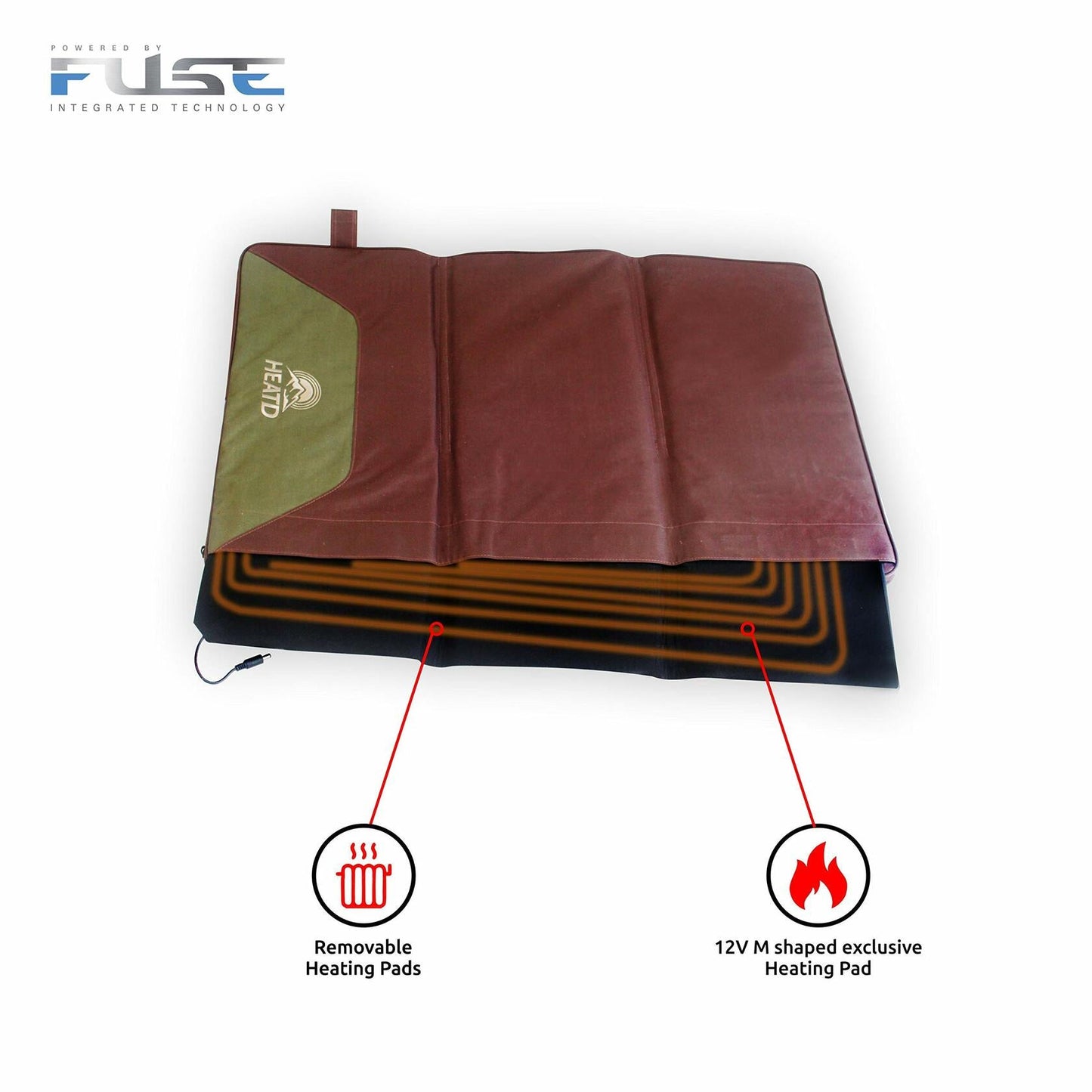 Dog Pet Bed Mattress with Removable Heating Pad, Rechargeable Battery & Cooling Pad Slots