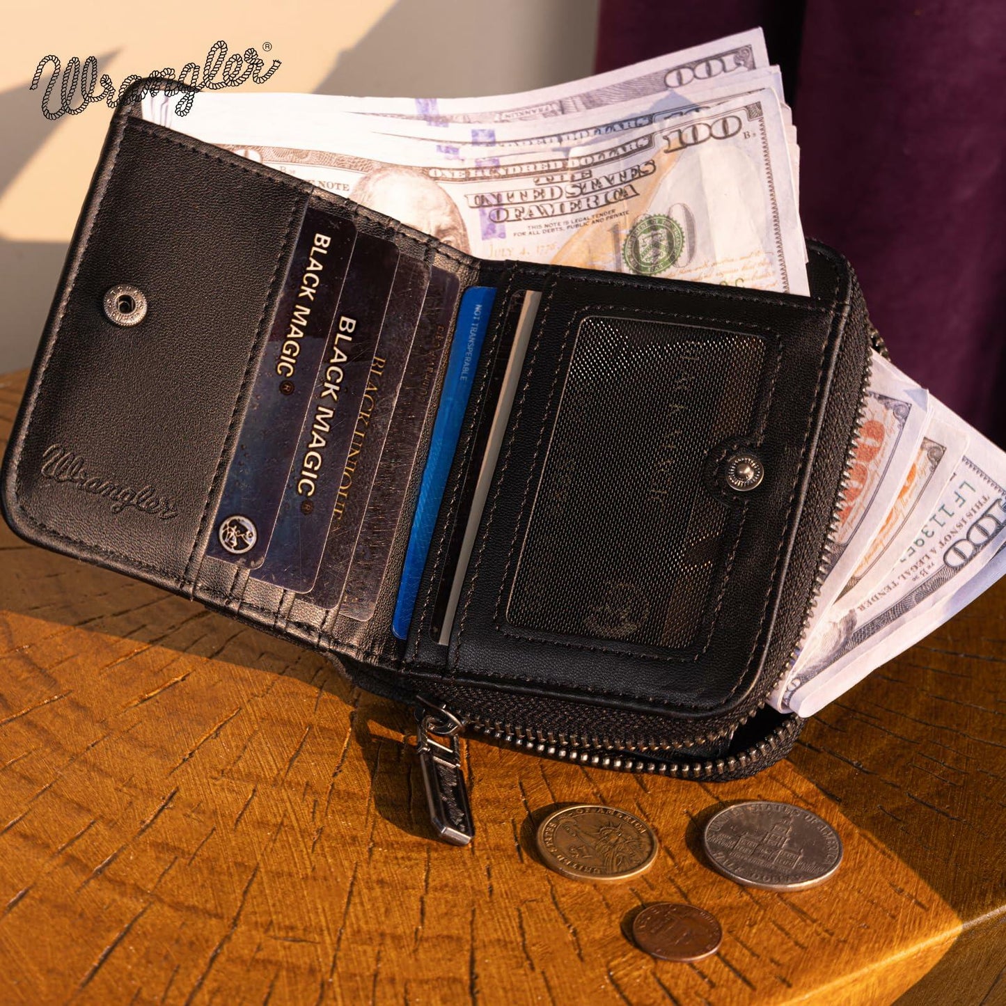 Montana West × Wrangler Credit Card Wallet Bifold Card Case Pouches for Women