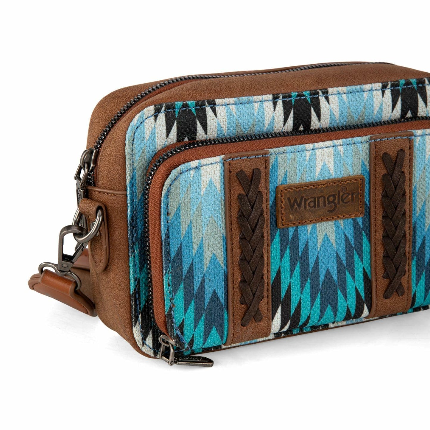 Wrangler Crossbody Bags for Women Multi pocket Double zipper shoulder bag Western purse Boho womens Cross body purse for Women Wallet