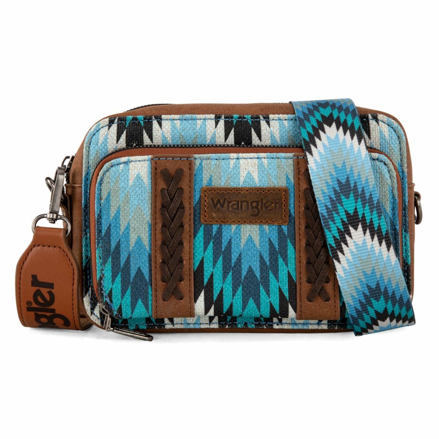 Wrangler Crossbody Bags for Women Multi pocket Double zipper shoulder bag Western purse Boho womens Cross body purse for Women Wallet