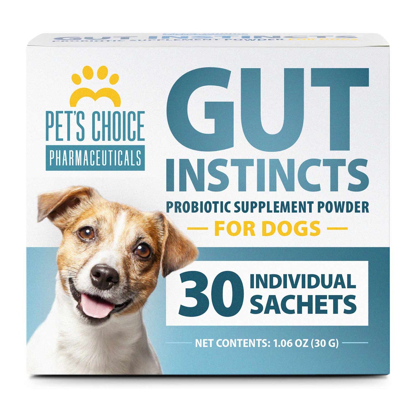 Pet's Choice Gut Instincts Probiotic Powder Packets for Dogs – Daily Digestive & Immune Support, 30 Count