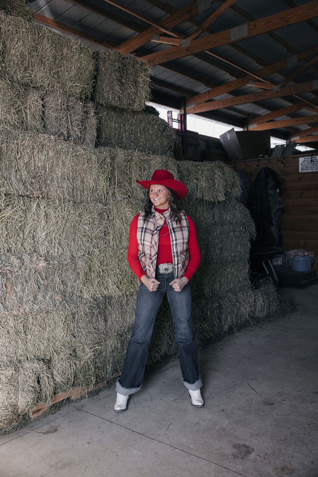 Plaid Check Print Vest -  Medium remaining