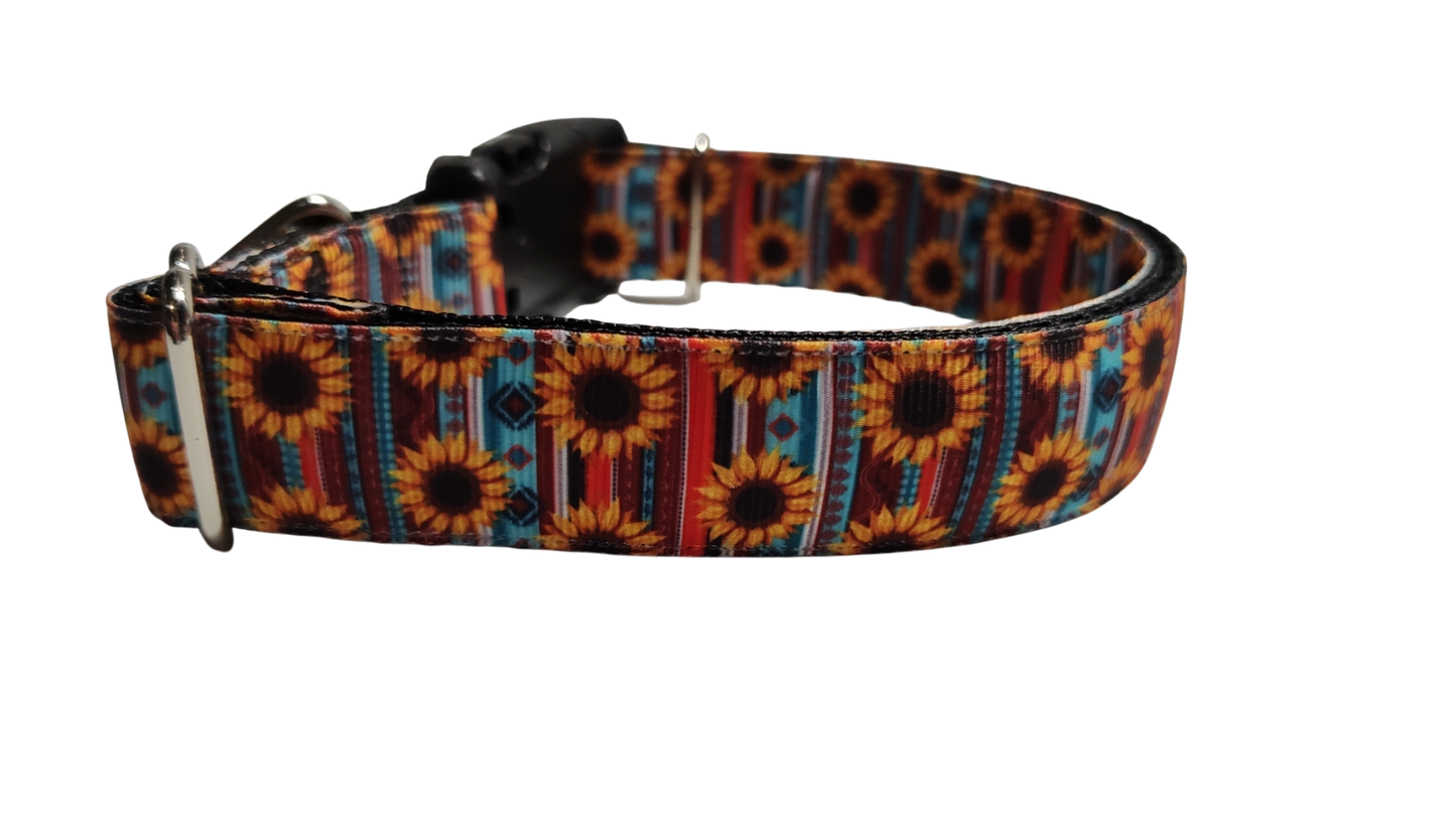 Sunflower Stripes Nylon Dog Collar