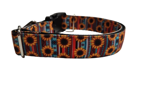 Sunflower Stripes Nylon Dog Collar