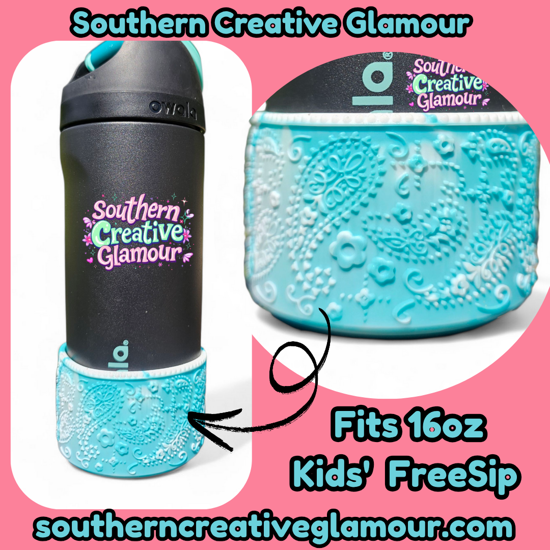 Princess Paisley Silicone Tumbler Boot | Chrome Pink Dusk Shimmer