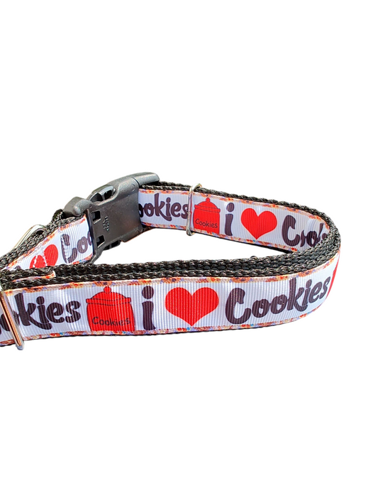I Heart Cookies Nylon Dog Collar