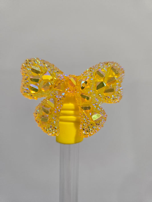 10MM BlinginYellowBow Strawtopper