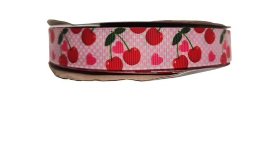Pink Cherries Nylon Dog Collar