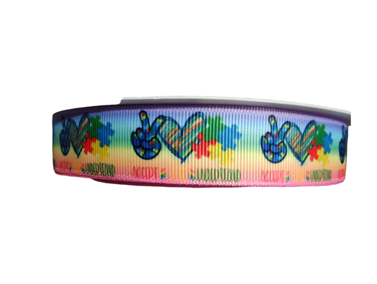 Peace Love Autism Nylon Dog Collar