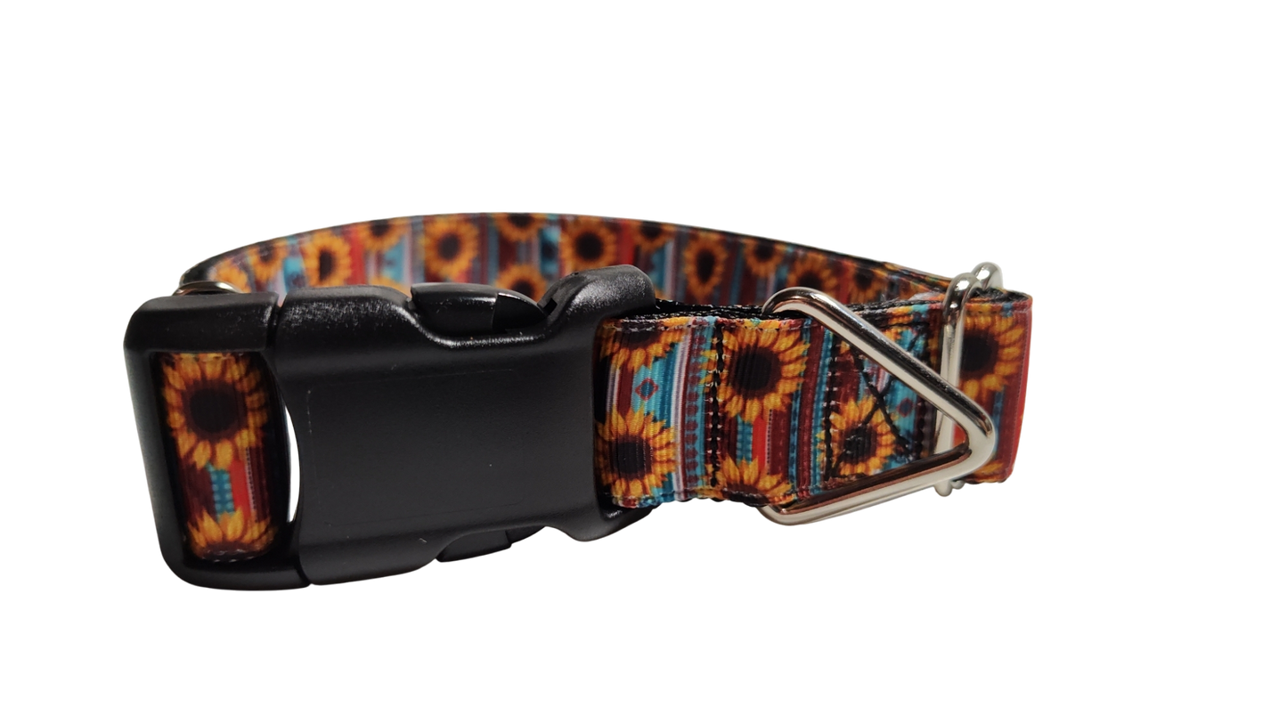 Sunflower Stripes Nylon Dog Collar