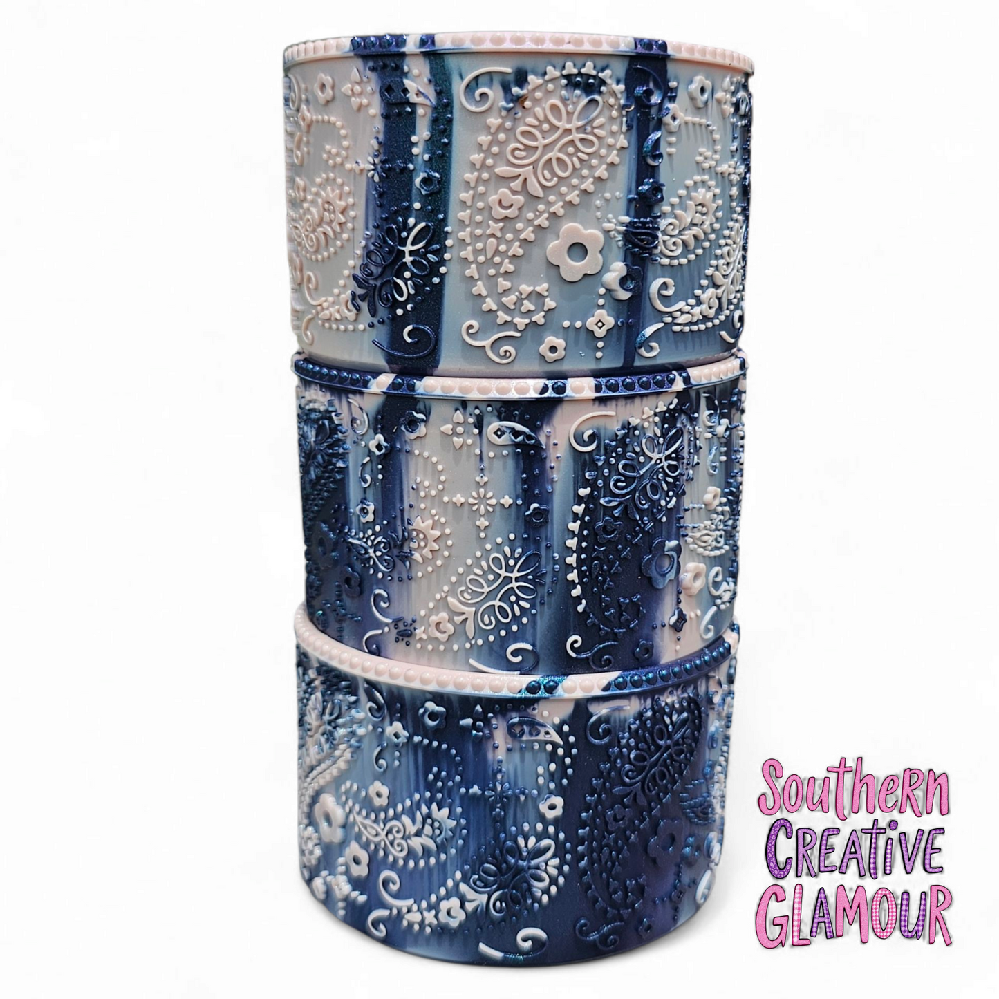 Princess Paisley Silicone Tumbler Boot | Chrome Pink Dusk Shimmer