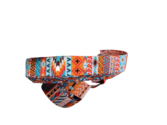 Orange Tribal Nylon Dog Collar