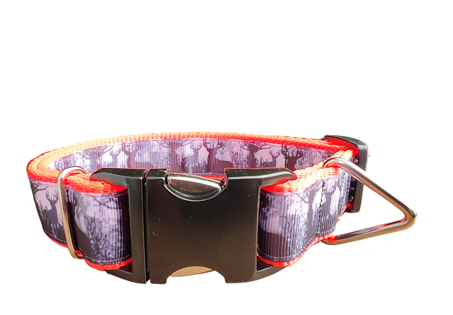 Heavy Duty Hunting Bucks Neon Orange Super Heavy Nylon Dog Collar LG, XL, Leash
