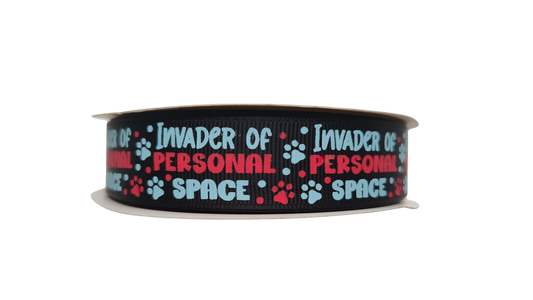 Invader of Personal Space Black Nylon Dog Collar