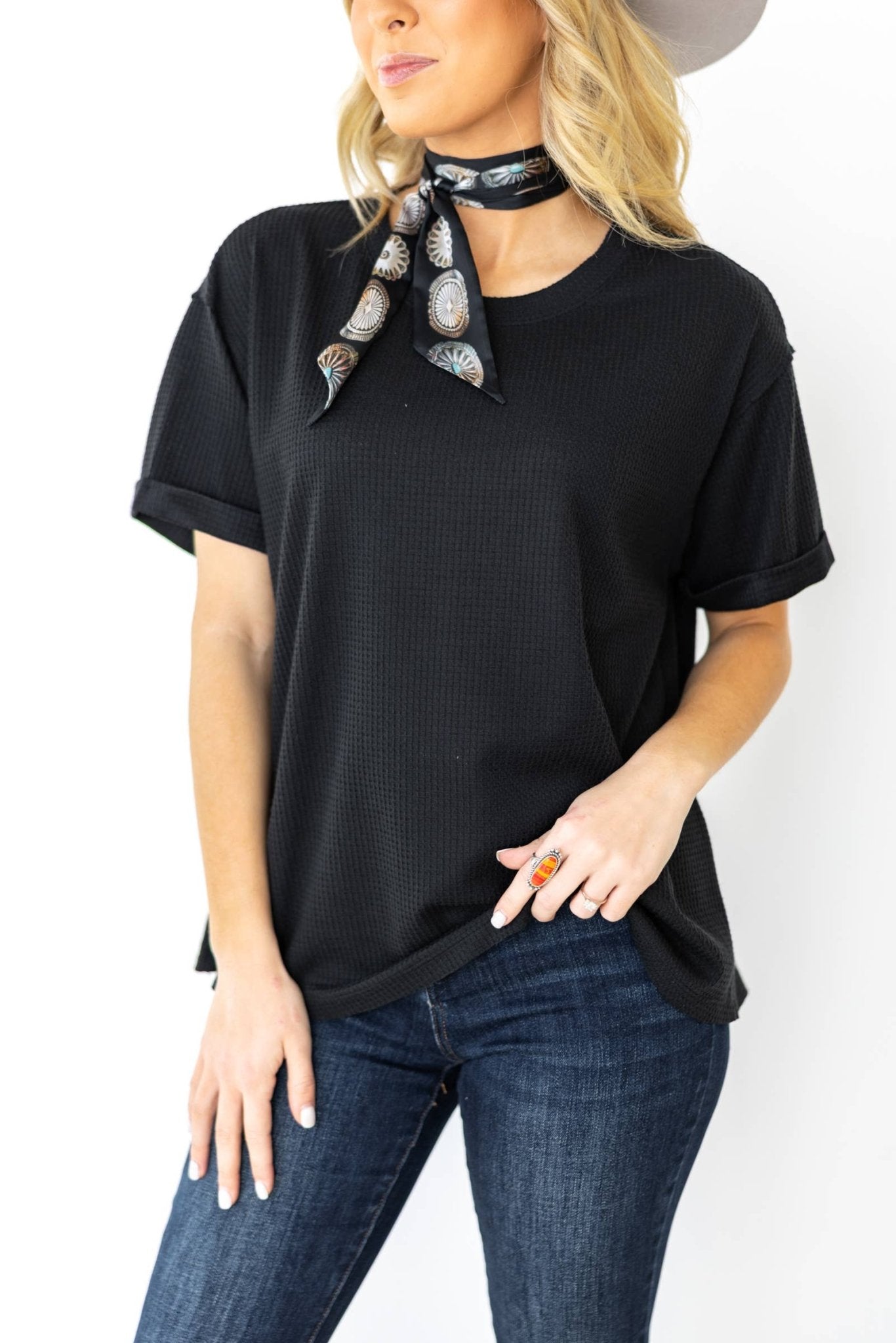 Santa Anna Short Sleeved Textured Top - 5 colors available