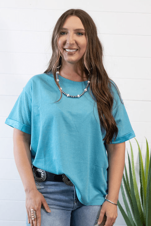 Santa Anna Short Sleeved Textured Top - 5 colors available